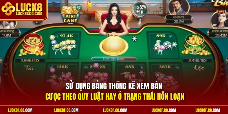 Sử dụng bảng thống kê xem bàn cược theo quy luật hay ở trạng thái hỗn loạn